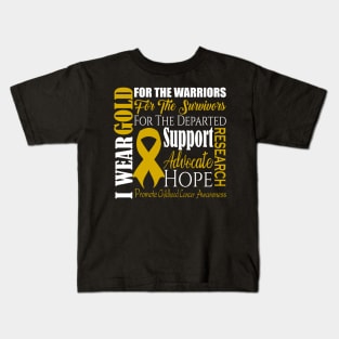 I wear gold for the warriors. Kids T-Shirt